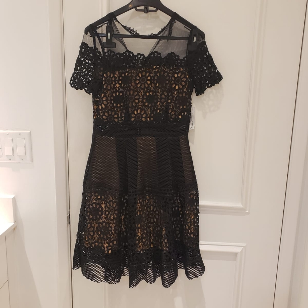 Aqua lace black dress new with tag